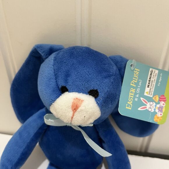 Rich Pacific Limited Blue Easter Bunny Plush Rabbit Floppy Ears 10" Stuffed Toy - Picture 2 of 10